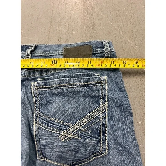 Buckle BKE Denim Straight Carter Jeans Men's Blue Denim Stretch Zip Fly - 34S - Picture 12 of 14